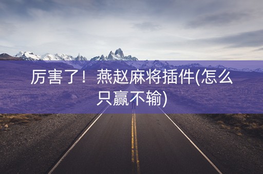 厉害了！燕赵麻将插件(怎么只赢不输)
