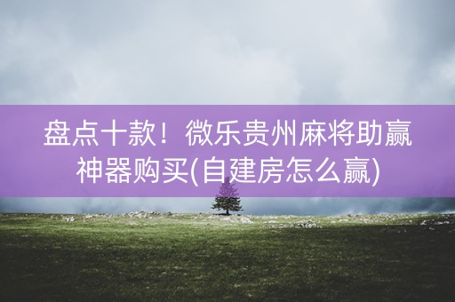 盘点十款！微乐贵州麻将助赢神器购买(自建房怎么赢)