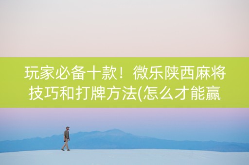 玩家必备十款！微乐陕西麻将技巧和打牌方法(怎么才能赢得多)