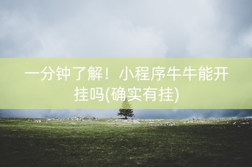 一分钟了解！小程序牛牛能开挂吗(确实有挂)