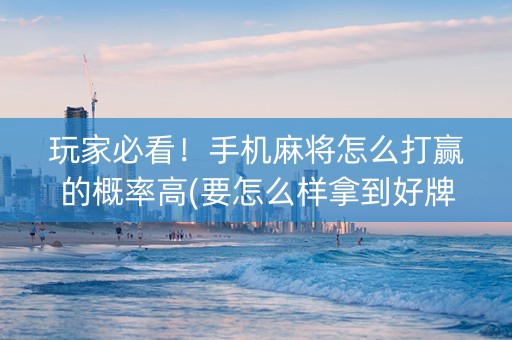 玩家必看！手机麻将怎么打赢的概率高(要怎么样拿到好牌)