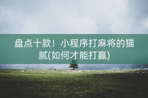 盘点十款！小程序打麻将的猫腻(如何才能打赢)