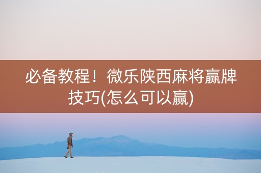 必备教程！微乐陕西麻将赢牌技巧(怎么可以赢)