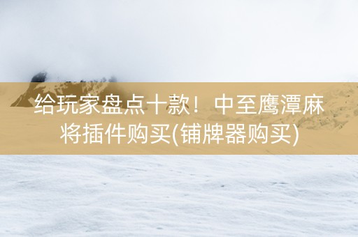 给玩家盘点十款！中至鹰潭麻将插件购买(铺牌器购买)