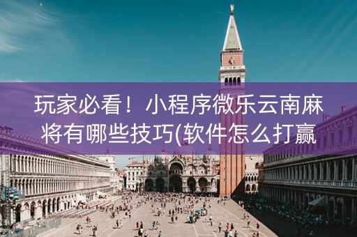玩家必看！小程序微乐云南麻将有哪些技巧(软件怎么打赢)