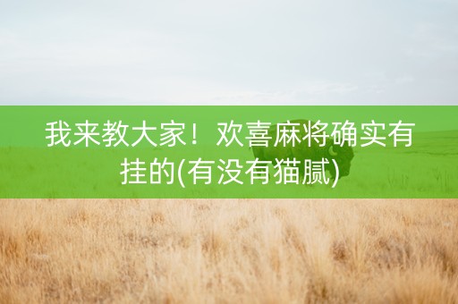 我来教大家！欢喜麻将确实有挂的(有没有猫腻)