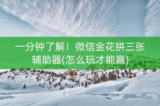 一分钟了解！微信金花拼三张辅助器(怎么玩才能赢)