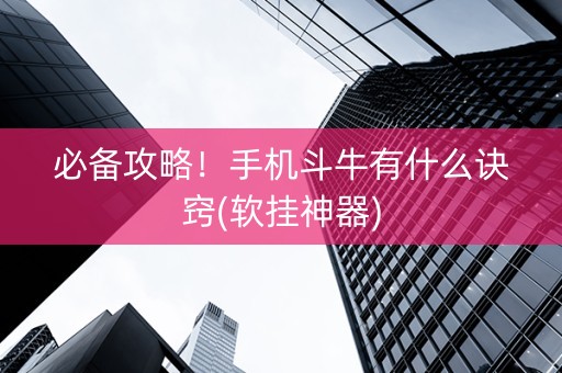 必备攻略！手机斗牛有什么诀窍(软挂神器)
