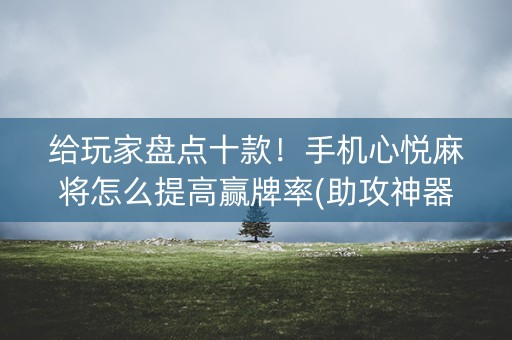 给玩家盘点十款！手机心悦麻将怎么提高赢牌率(助攻神器怎么才会赢)