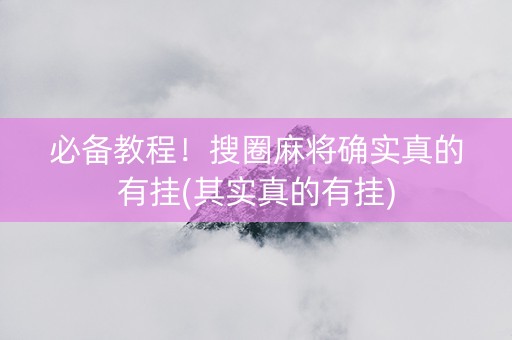 必备教程！搜圈麻将确实真的有挂(其实真的有挂)