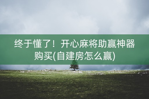 终于懂了！开心麻将助赢神器购买(自建房怎么赢)