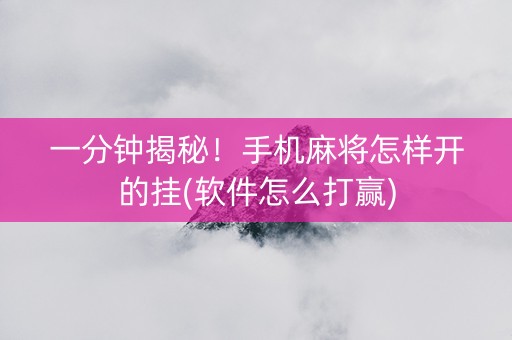 一分钟揭秘！手机麻将怎样开的挂(软件怎么打赢)