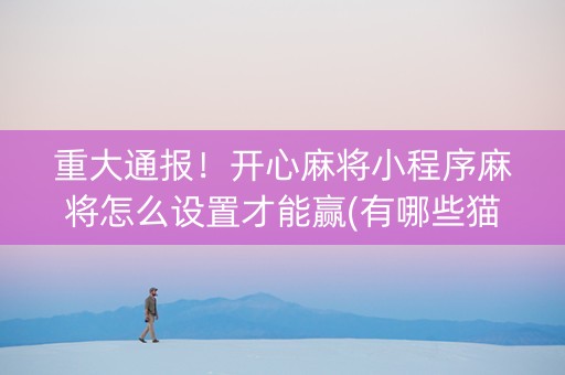 重大通报！开心麻将小程序麻将怎么设置才能赢(有哪些猫腻)