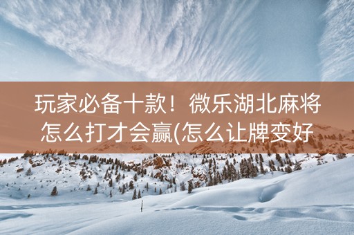 玩家必备十款！微乐湖北麻将怎么打才会赢(怎么让牌变好)