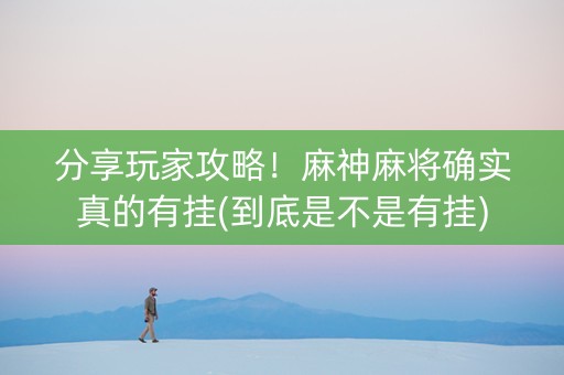 分享玩家攻略！麻神麻将确实真的有挂(到底是不是有挂)