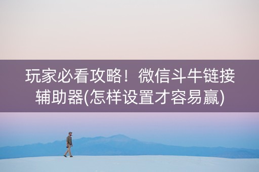 玩家必看攻略！微信斗牛链接辅助器(怎样设置才容易赢)