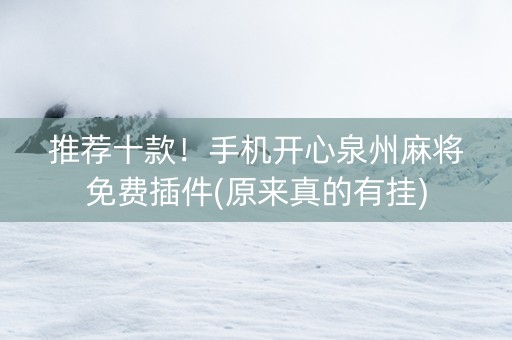推荐十款！手机开心泉州麻将免费插件(原来真的有挂)