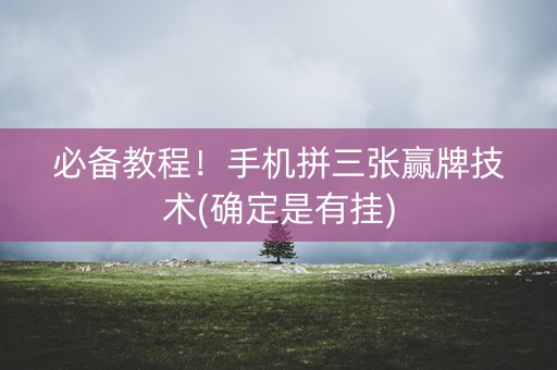 必备教程！手机拼三张赢牌技术(确定是有挂)