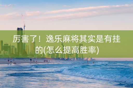 厉害了！逸乐麻将其实是有挂的(怎么提高胜率)