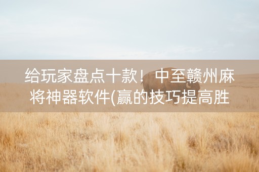 给玩家盘点十款！中至赣州麻将神器软件(赢的技巧提高胜率)