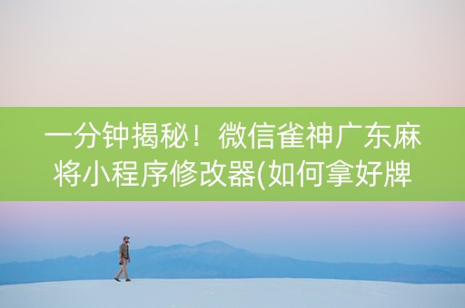 一分钟揭秘！微信雀神广东麻将小程序修改器(如何拿好牌)