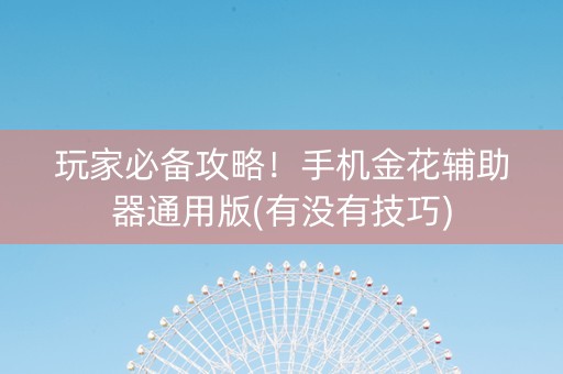 玩家必备攻略！手机金花辅助器通用版(有没有技巧)
