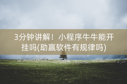 3分钟讲解！小程序牛牛能开挂吗(助赢软件有规律吗)