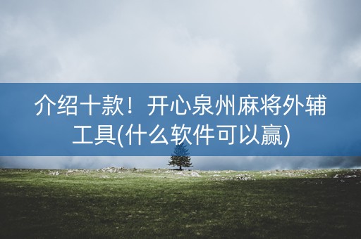介绍十款！开心泉州麻将外辅工具(什么软件可以赢)