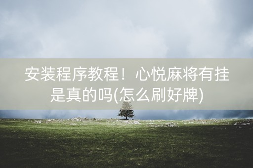 安装程序教程！心悦麻将有挂是真的吗(怎么刷好牌)
