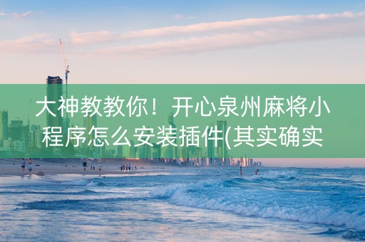 大神教教你！开心泉州麻将小程序怎么安装插件(其实确实有挂)