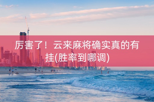 厉害了！云来麻将确实真的有挂(胜率到哪调)