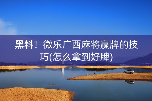 黑料！微乐广西麻将赢牌的技巧(怎么拿到好牌)