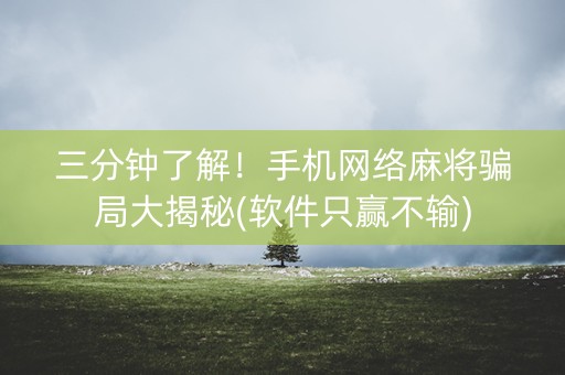 三分钟了解！手机网络麻将骗局大揭秘(软件只赢不输)
