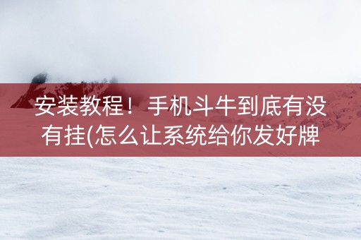 安装教程！手机斗牛到底有没有挂(怎么让系统给你发好牌)