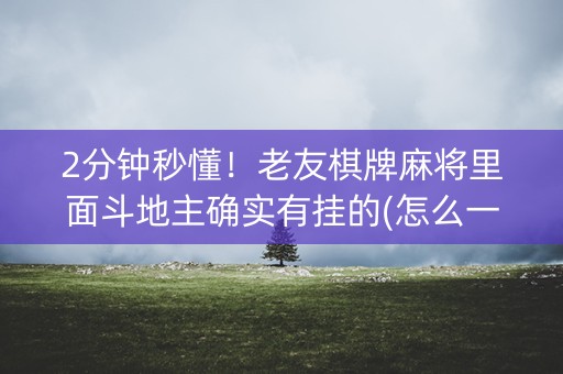 2分钟秒懂！老友棋牌麻将里面斗地主确实有挂的(怎么一直赢)