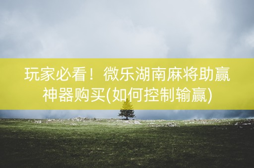 玩家必看！微乐湖南麻将助赢神器购买(如何控制输赢)