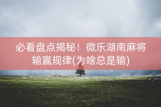 必看盘点揭秘！微乐湖南麻将输赢规律(为啥总是输)