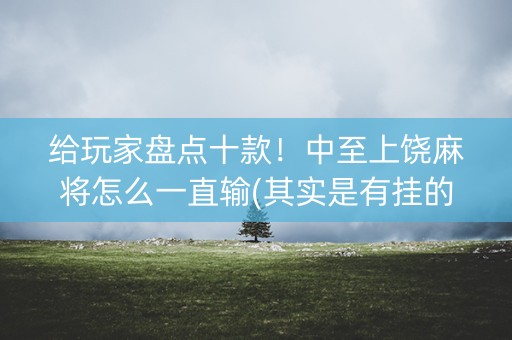 给玩家盘点十款！中至上饶麻将怎么一直输(其实是有挂的)