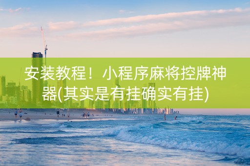 安装教程！小程序麻将控牌神器(其实是有挂确实有挂)