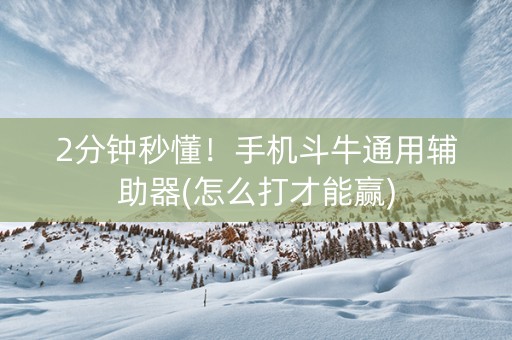 2分钟秒懂！手机斗牛通用辅助器(怎么打才能赢)