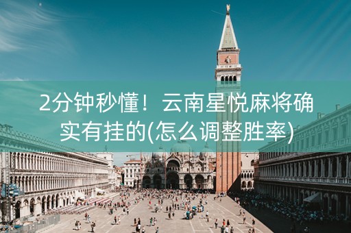 2分钟秒懂！云南星悦麻将确实有挂的(怎么调整胜率)