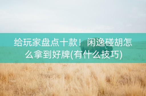 给玩家盘点十款！闲逸碰胡怎么拿到好牌(有什么技巧)