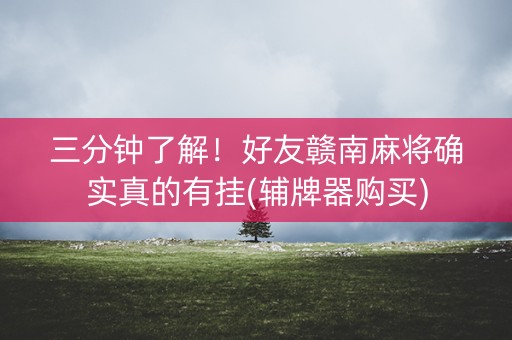 三分钟了解！好友赣南麻将确实真的有挂(辅牌器购买)