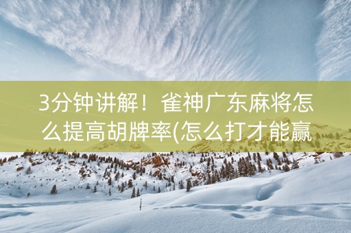 3分钟讲解！雀神广东麻将怎么提高胡牌率(怎么打才能赢)