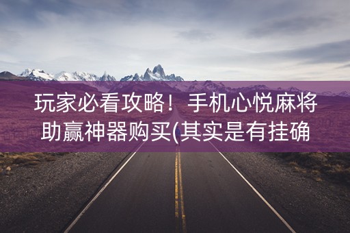 玩家必看攻略！手机心悦麻将助赢神器购买(其实是有挂确实有挂)