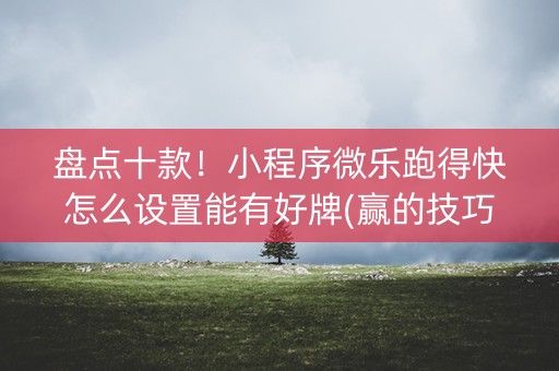 盘点十款！小程序微乐跑得快怎么设置能有好牌(赢的技巧提高胜率)
