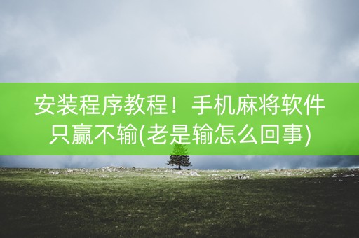 安装程序教程！手机麻将软件只赢不输(老是输怎么回事)