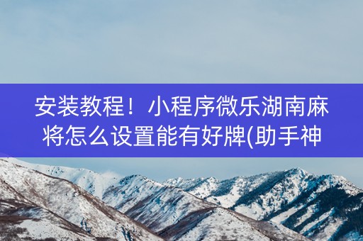 安装教程！小程序微乐湖南麻将怎么设置能有好牌(助手神器外辅工具)