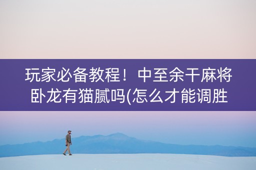 玩家必备教程！中至余干麻将卧龙有猫腻吗(怎么才能调胜率)