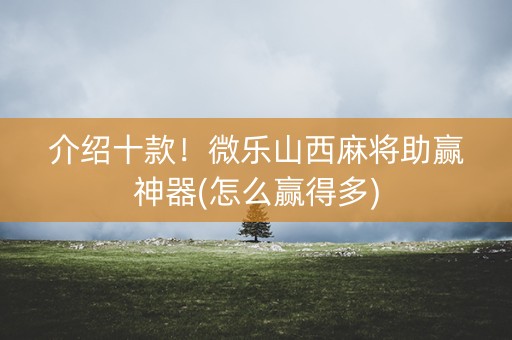 介绍十款！微乐山西麻将助赢神器(怎么赢得多)